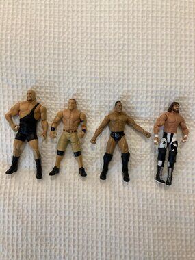 WWE Mattel Action Figure Lot of 4 The Rock John Cena Big Show AJ Styles